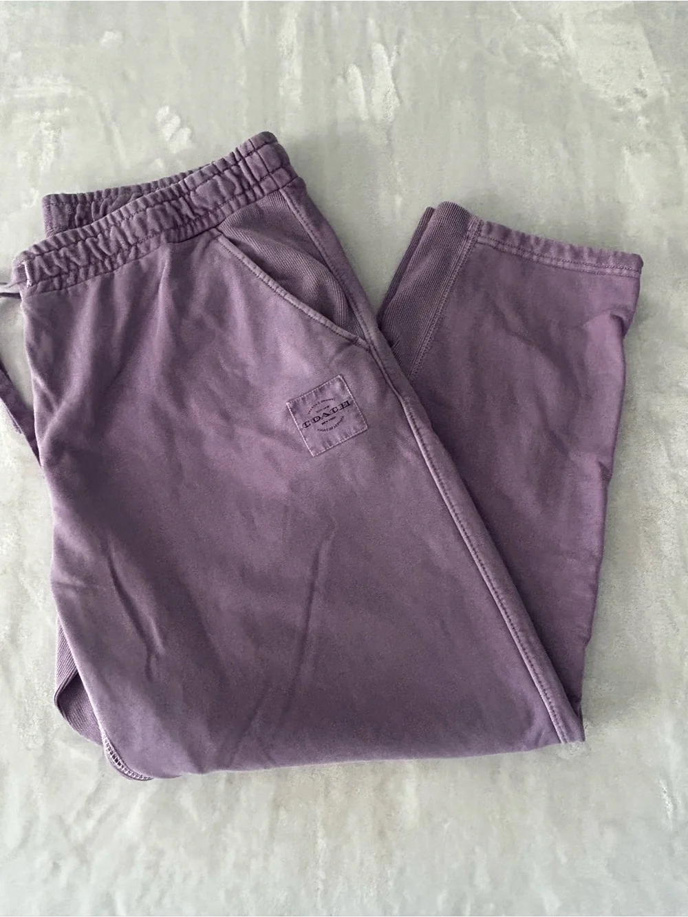 Coach Outlet XXL Lavender Ribbed Panel Track Drawstring Lounge Pants CF818